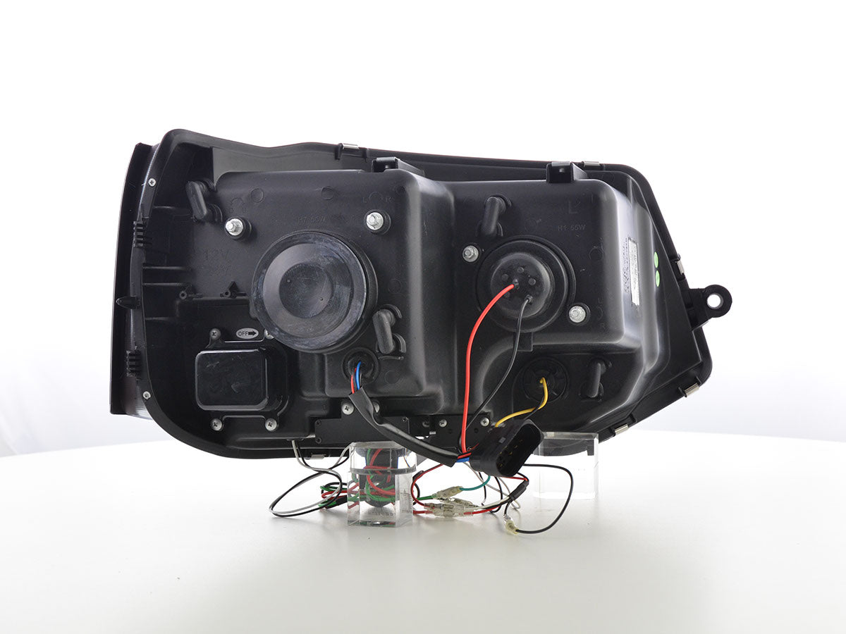 Scheinwerfer Set Daylight LED Tagfahrlicht VW Bus T5 ab 2009 schwarz Scheinwerfer Set Daylight LED Tagfahrlicht VW Bus T5 ab 2009 schwarz